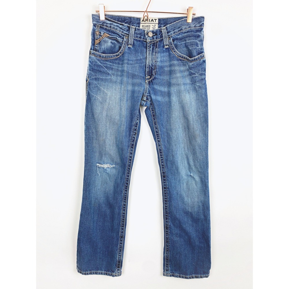 Men's Ariat M4 Relaxed Boot Cut Distressed Jeans 30x32